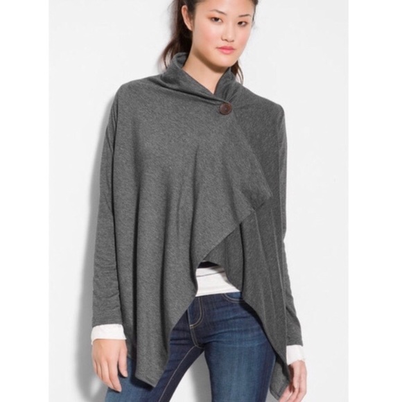 Bobeau One Button Wrap Cardigan 